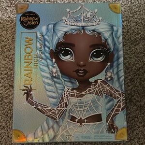 Rainbow Ice Blue Braided Hair Costume Doll